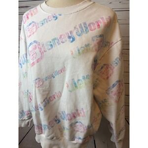 Walt Disney World Large Sweatshirt Womens AOP Mickey Mouse All Over Print Parks